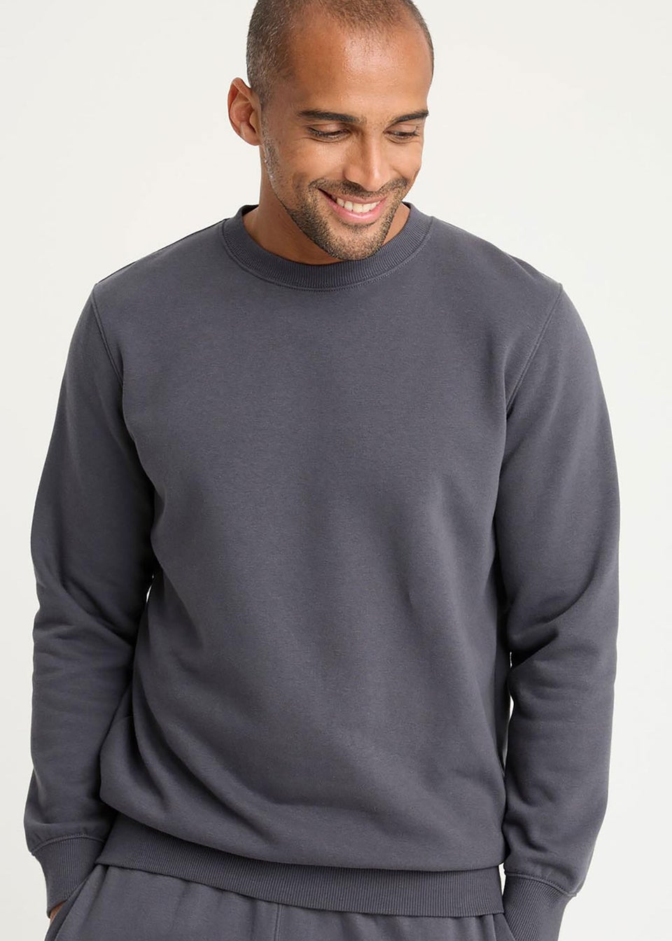 Cotton Traders Dark Steel Crew Neck Sweatshirt