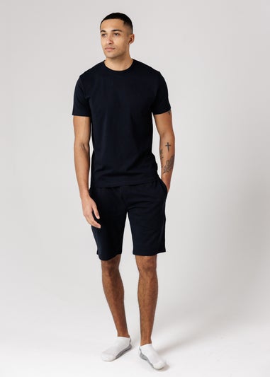 French Connection Navy Cotton T-Shirt & Shorts Co Ord Set