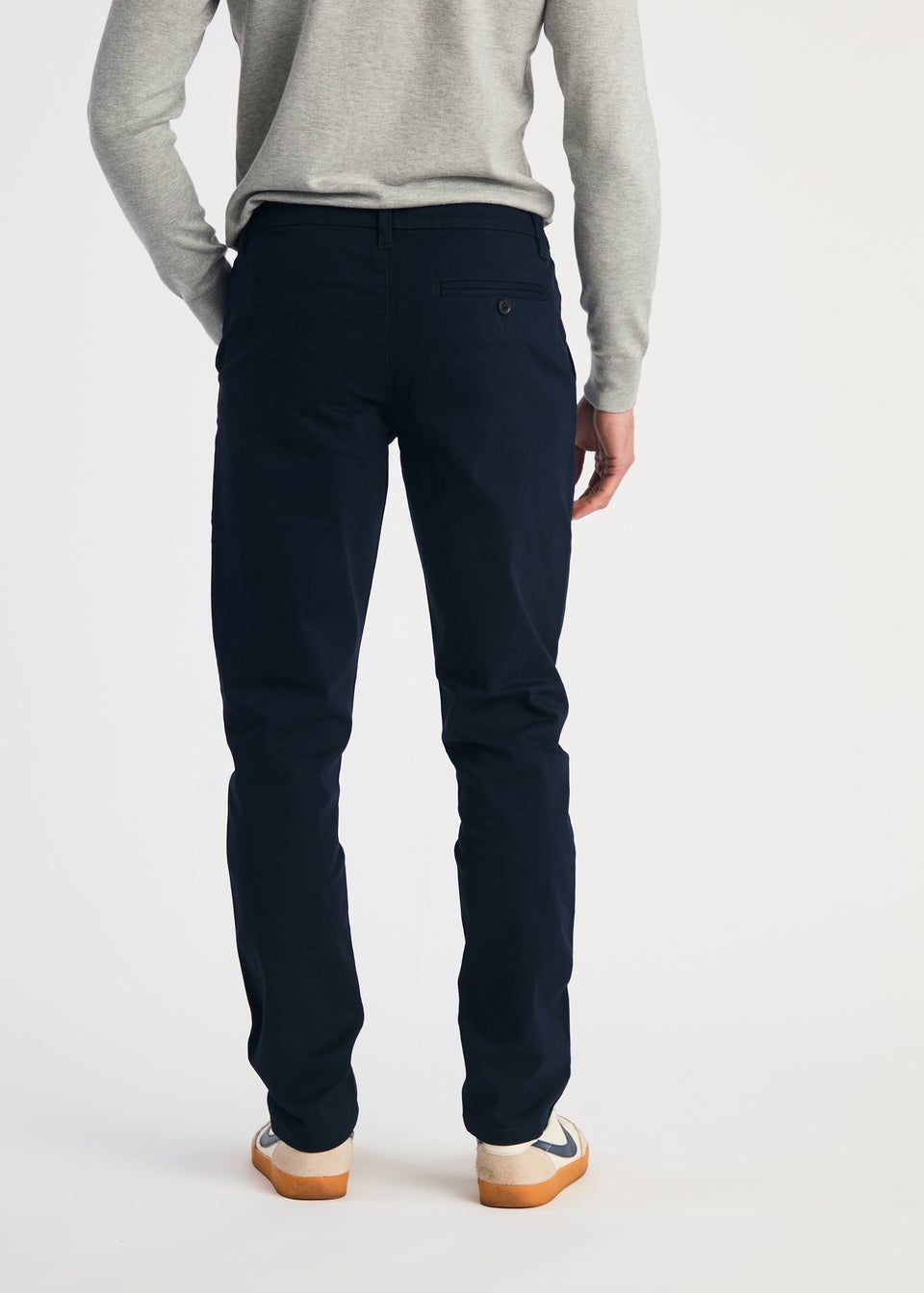 French Connection Navy Cotton Relaxed Fit Chino Trousers