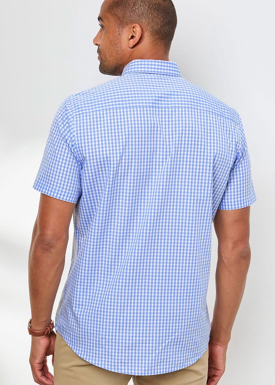 Cotton Traders China Blue Short Sleeve Classic Poplin Shirt