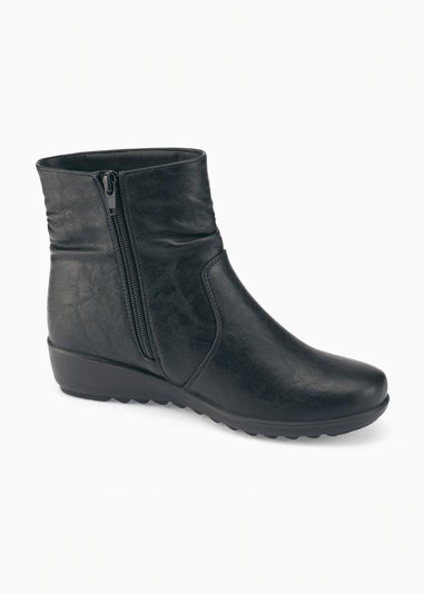 Cotton Traders Black Core Comfort Flexisole Boots