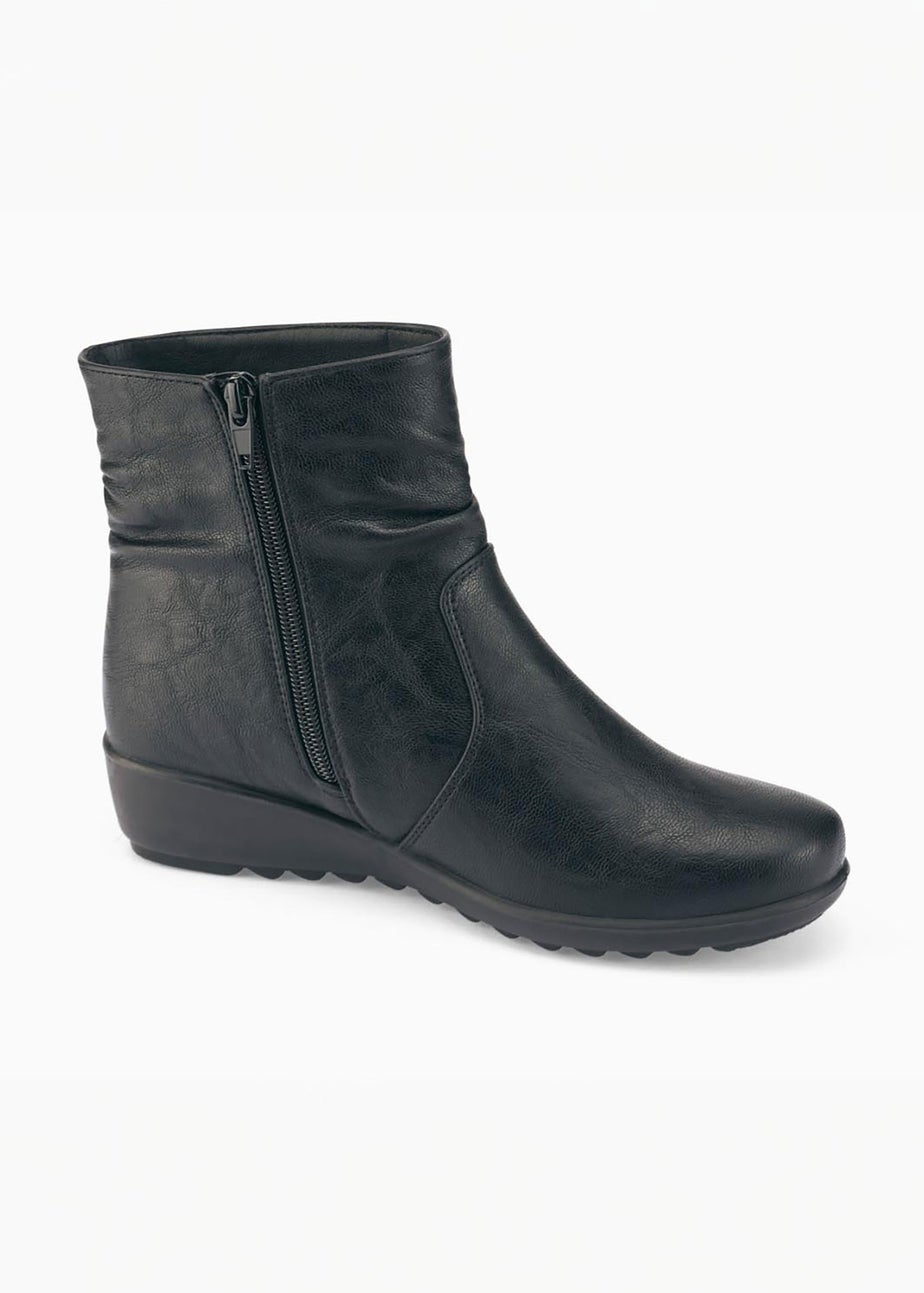 Cotton Traders Black Core Comfort Flexisole Boots
