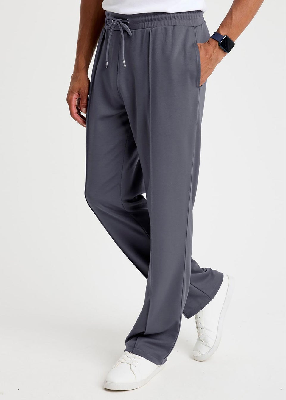 Cotton Traders Dark Steel Pintuck Jogger