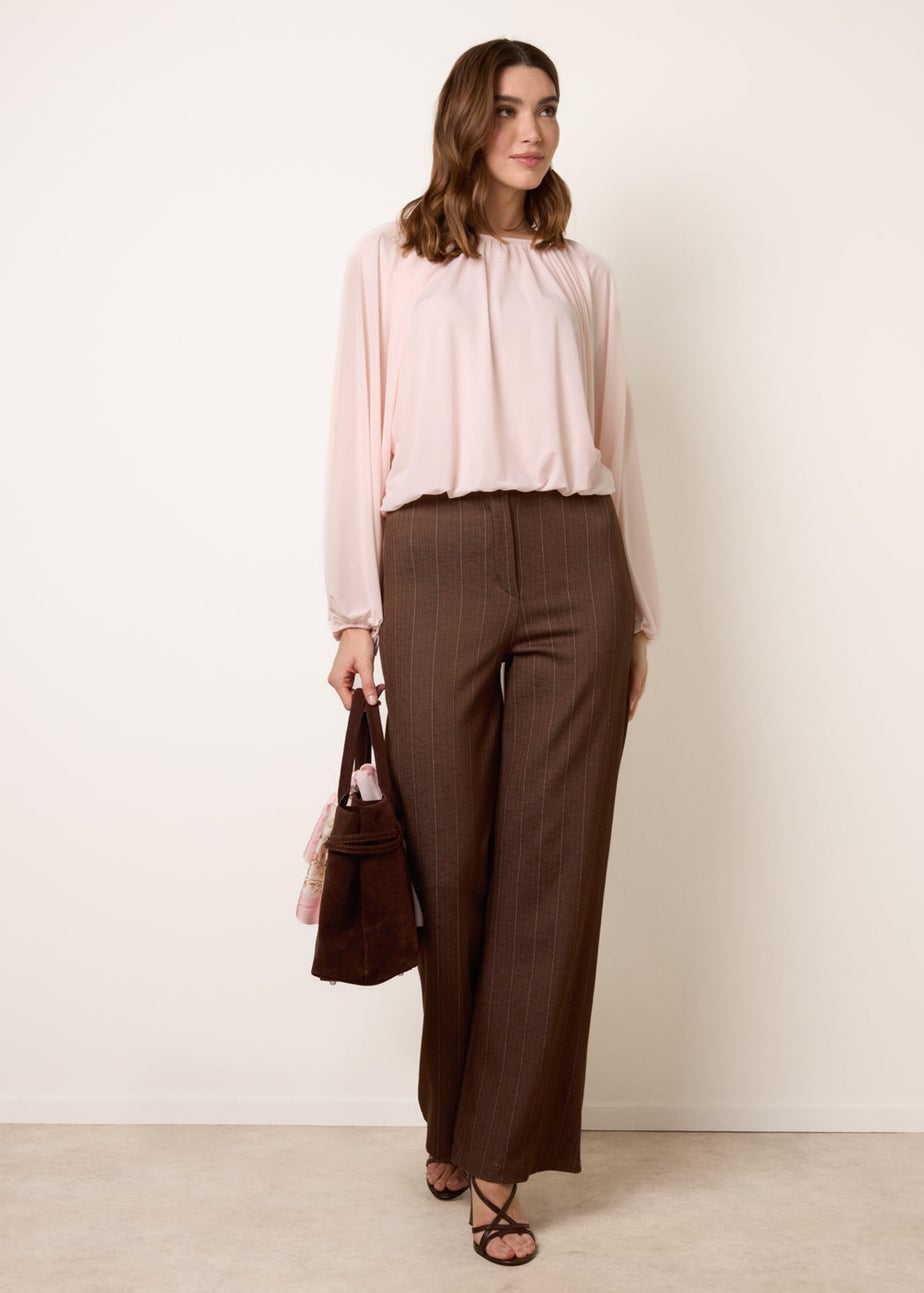 Blue Vanilla Pink Batwing Puffball Blouse