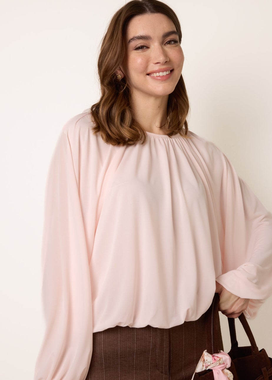 Blue Vanilla Pink Batwing Puffball Blouse