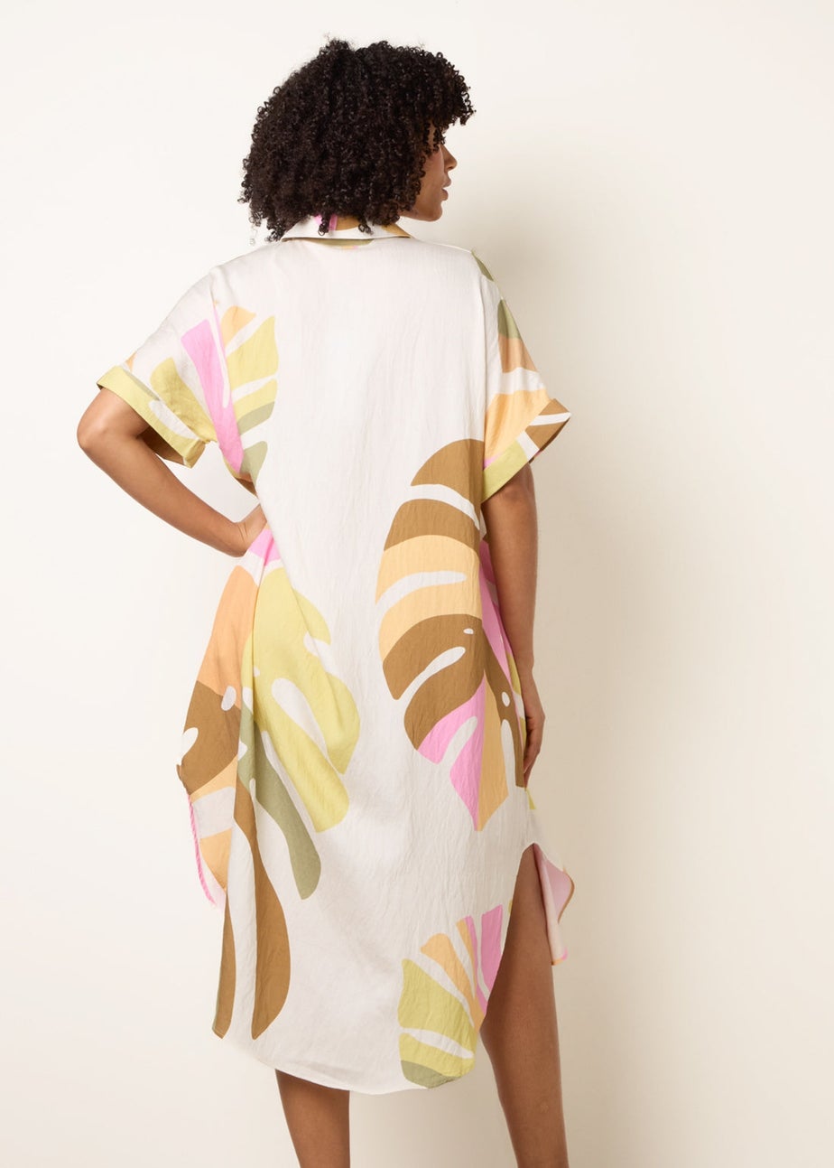 Blue Vanilla Multi Vibrant Oversized Shirt Midi Dress