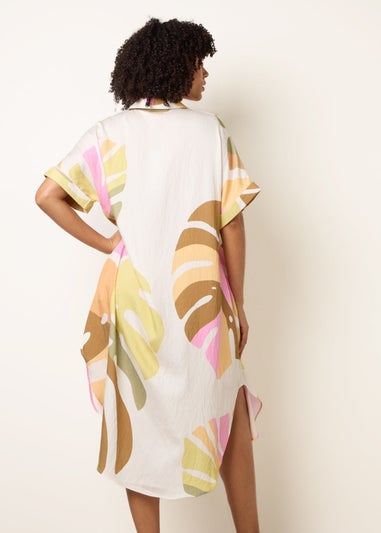 Blue Vanilla Multi Vibrant Oversized Shirt Midi Dress