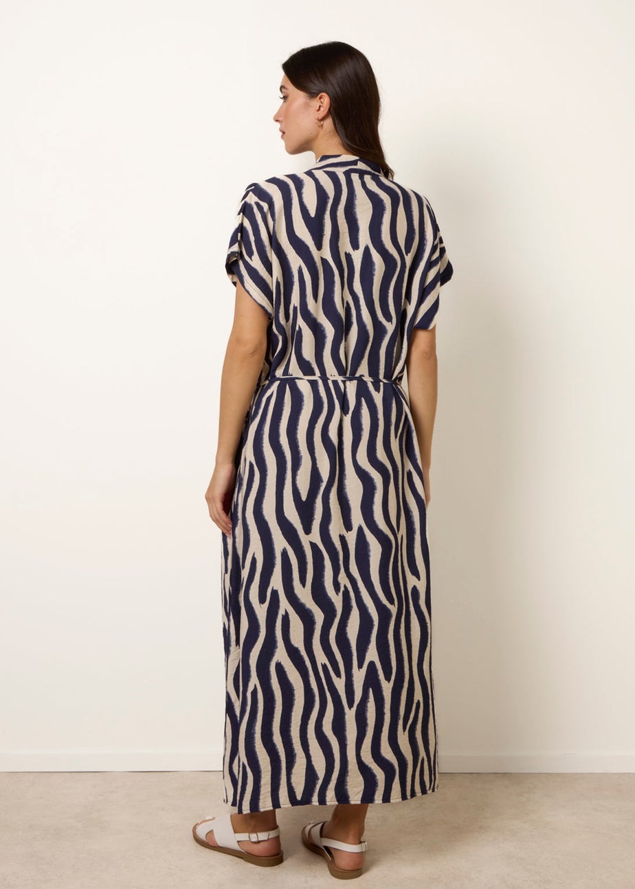 Blue Vanilla Navy Zebra Print Dress