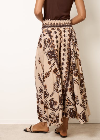 Blue Vanilla Brown Deep Waist Flowy Pants