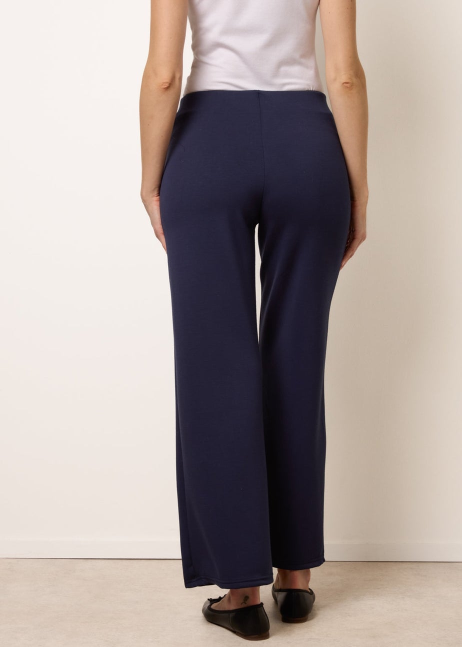 Blue Vanilla Navy Pintuck Jersey Trousers