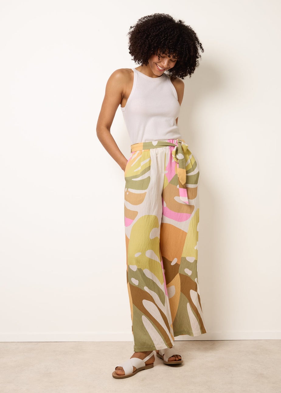 Blue Vanilla Multi Paper Bag Wide Leg Trousers