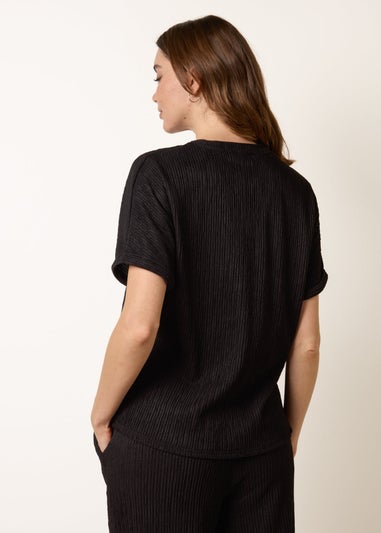 Blue Vanilla Black Grandad Collar Oversized Top