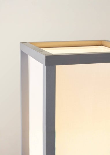 ValueLights Struttura Grey Wooden Shelves Floor Lamp