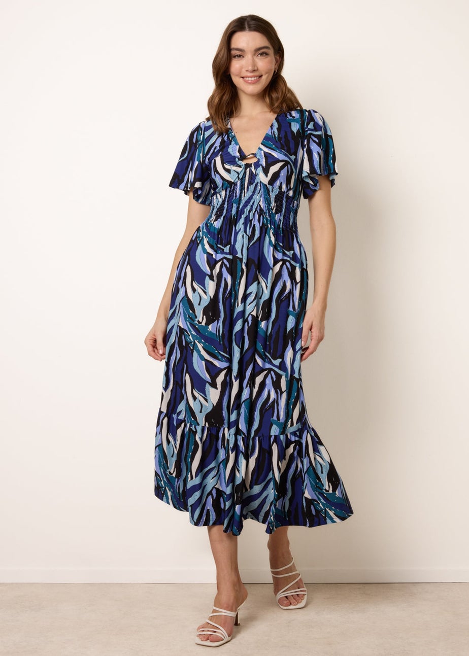 Blue Vanilla Navy Ring Detail Printed Dress