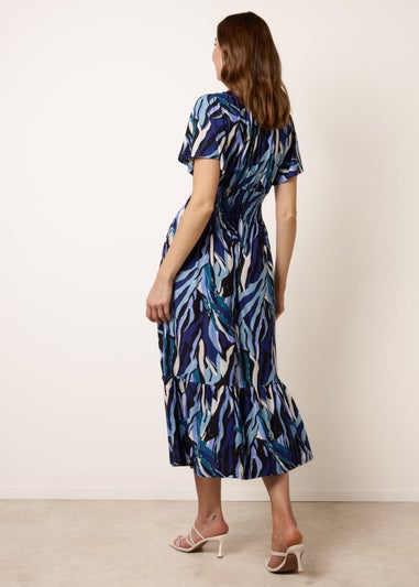 Blue Vanilla Navy Ring Detail Printed Dress