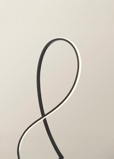 ValueLights Infinity Matt Black Swirl LED Floor Lamp