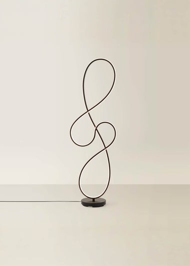ValueLights Infinity Matt Black Swirl LED Floor Lamp