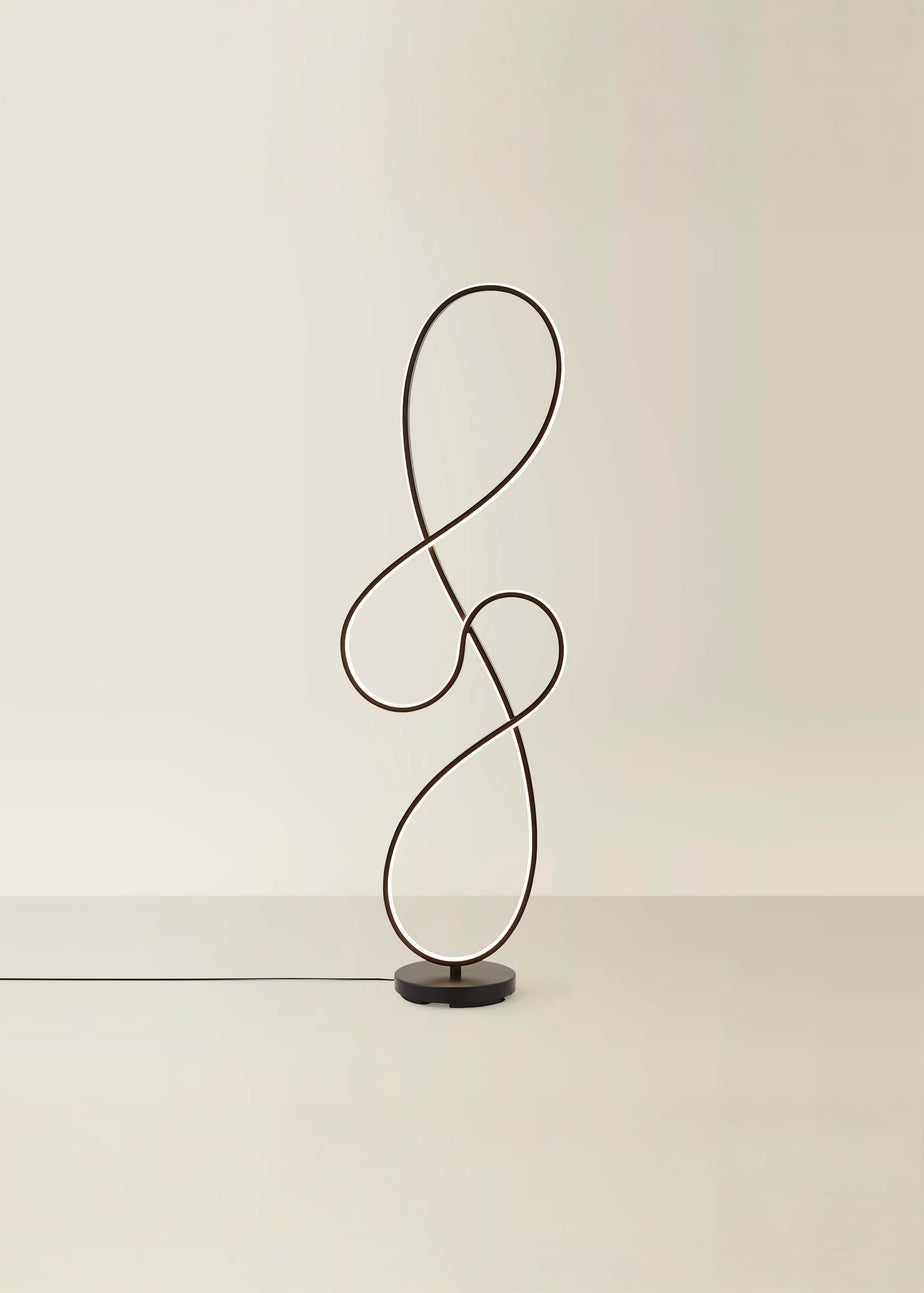 ValueLights Infinity Matt Black Swirl LED Floor Lamp