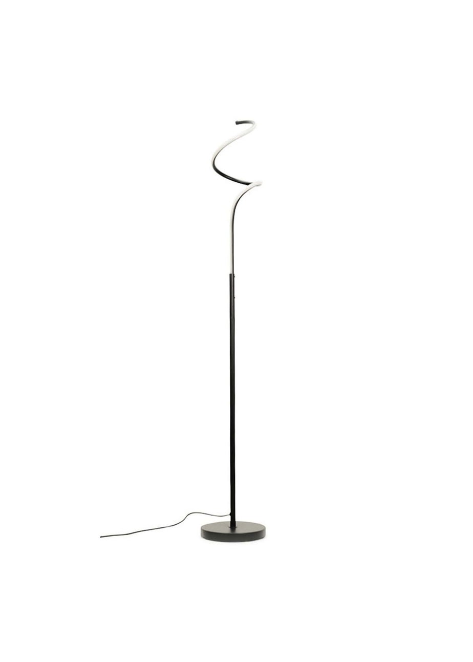ValueLights Infinity Matt Black LED Spiral Floor Lamp