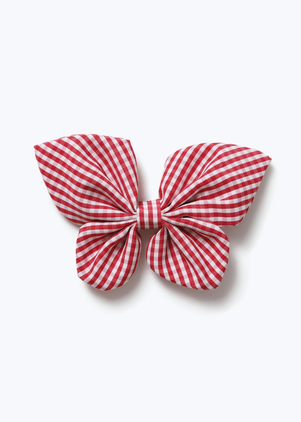 Girls Red Muse Gingham Butterfly Clip