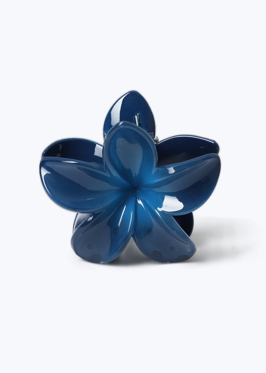 Muse Girls Navy Flower Claw Clip