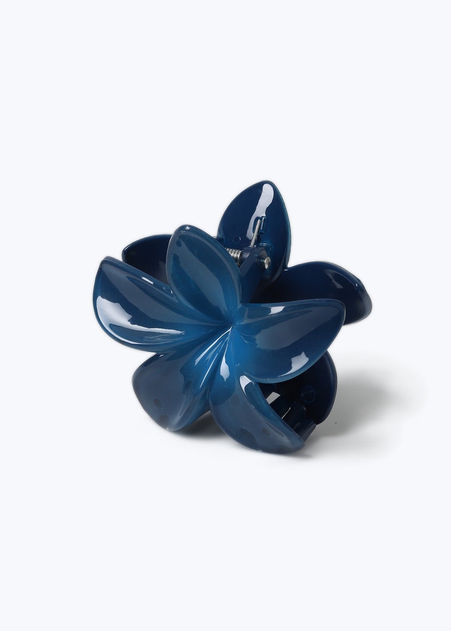 Muse Girls Navy Flower Claw Clip