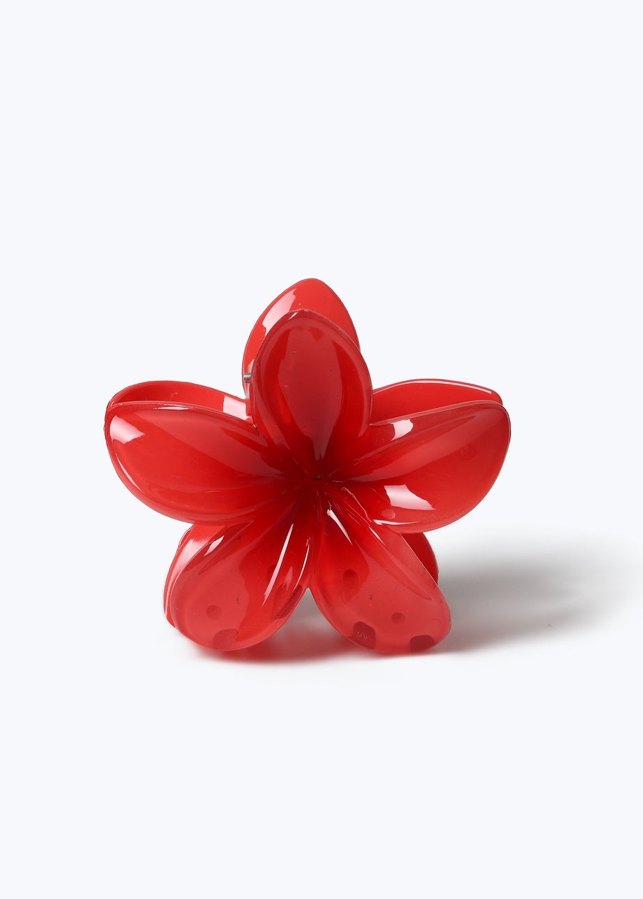 Muse Girls Red Flower Claw Clip