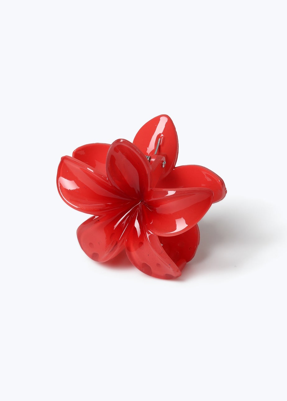 Muse Girls Red Flower Claw Clip