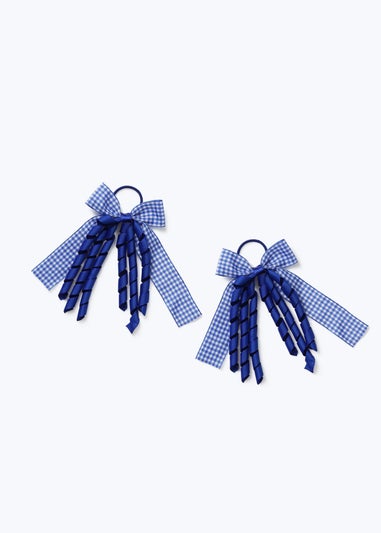 Muse Girls Navy Gingham Spiral Bobbles