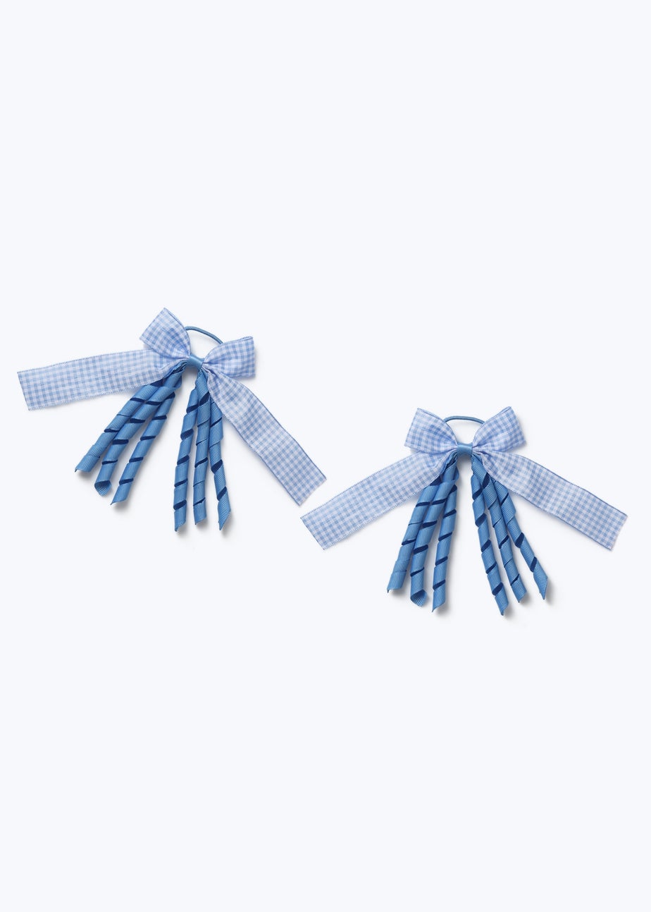 Muse Girls Blue Gingham Spiral Bobbles