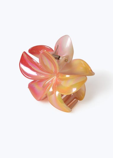 Muse Orange Iridescent Flower Claw Clip