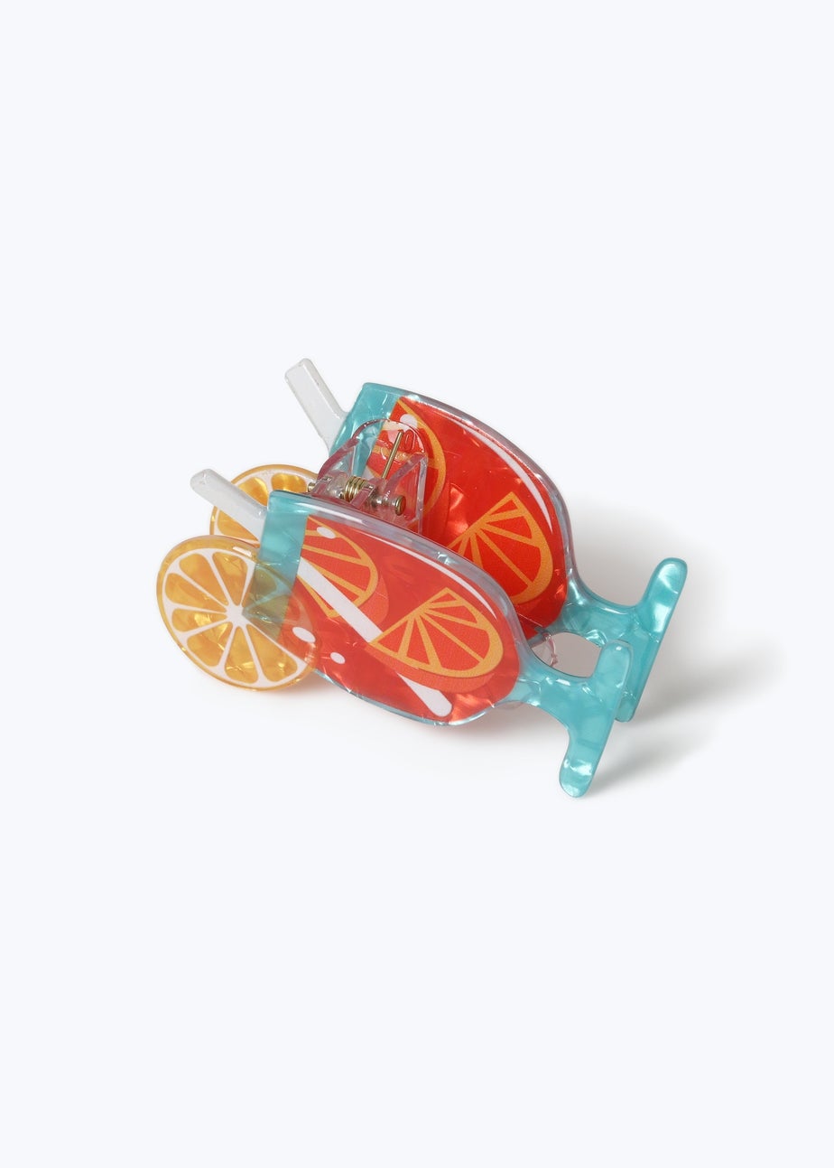 Muse Orange Cocktail Glass Claw Clip