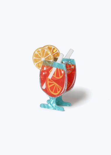 Muse Orange Cocktail Glass Claw Clip