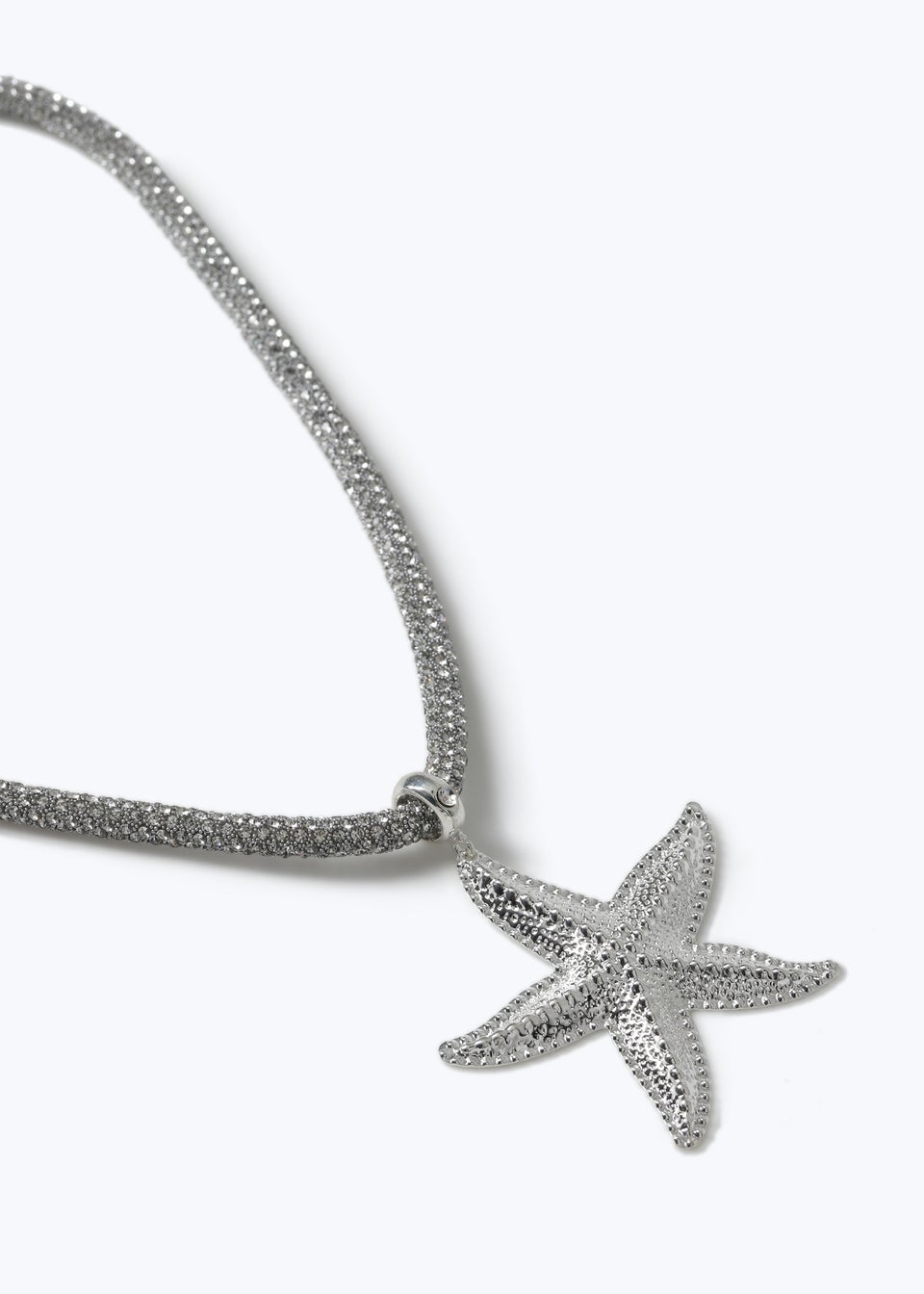 Muse Silver Crystal Jelly Starfish Necklace