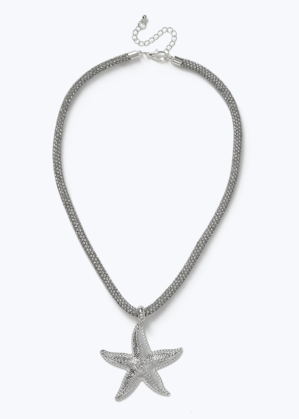 Muse Silver Crystal Jelly Starfish Necklace