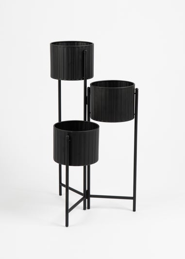 Scottish Everlastings Set of 3 Indoor/Outdoor Black Planters