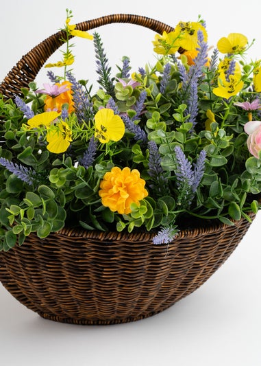 Scottish Everlastings Yellow Outdoor Wall Basket (48cm)