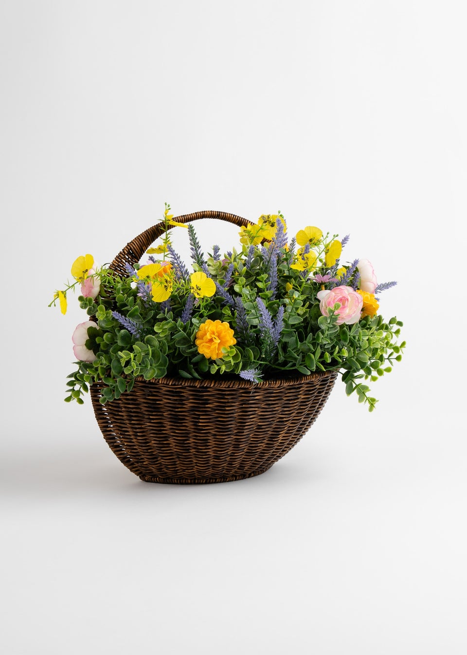 Scottish Everlastings Yellow Outdoor Wall Basket (48cm)