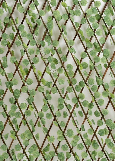 Scottish Everlastings Light Green Eucalyptus Expanding Trellis with LED Lights