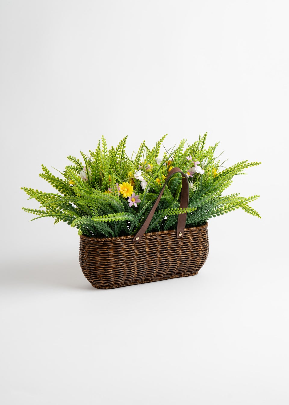Scottish Everlastings Green Mixed Wildflower Outdoor Basket with Handles (55cm)