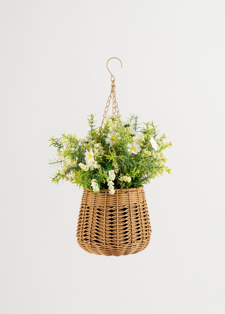 Scottish Everlastings Cream Outdoor Hanging Basket  (34cm)