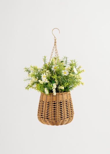 Scottish Everlastings Cream Outdoor Hanging Basket  (34cm)
