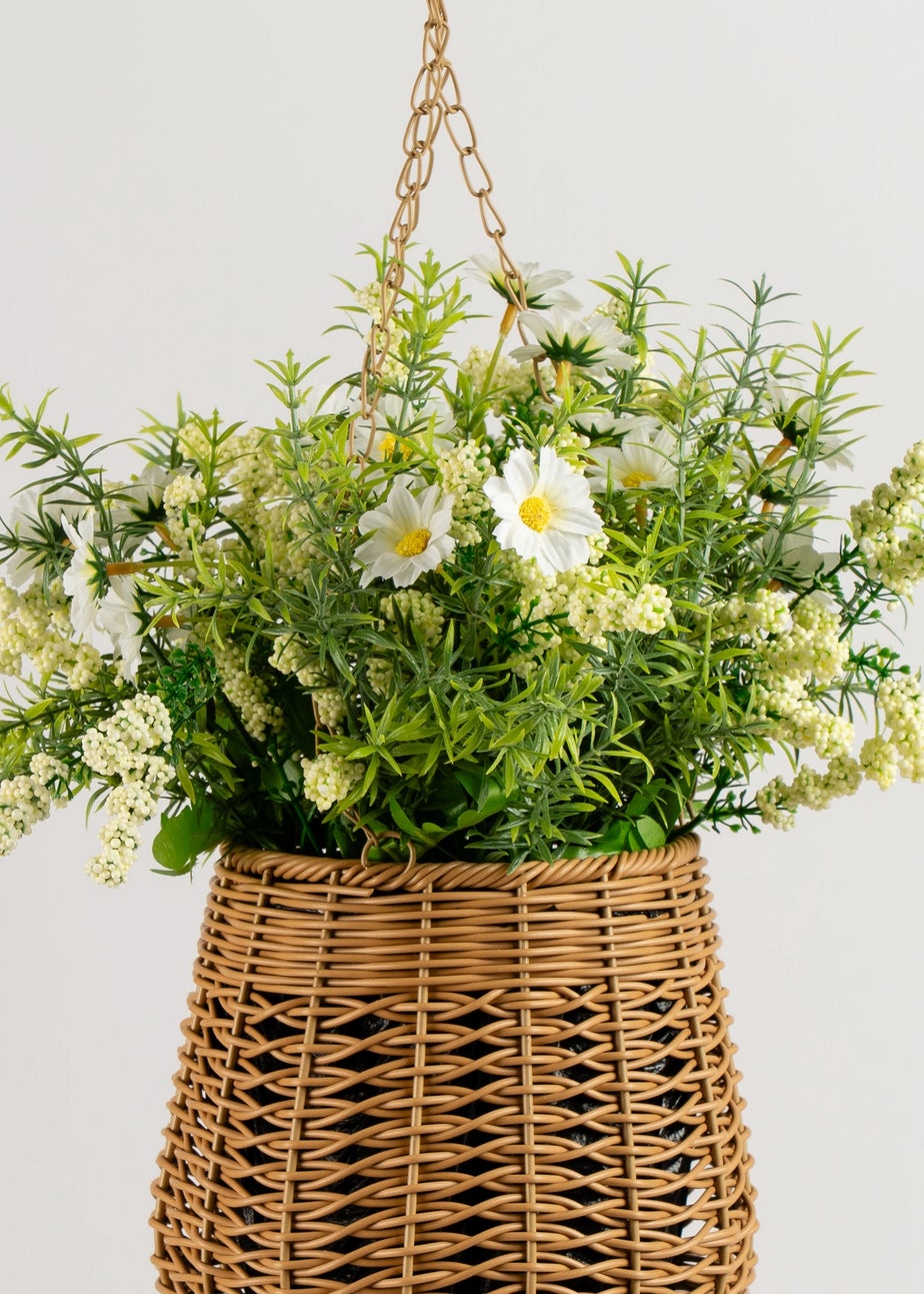 Scottish Everlastings Cream Outdoor Hanging Basket  (34cm)