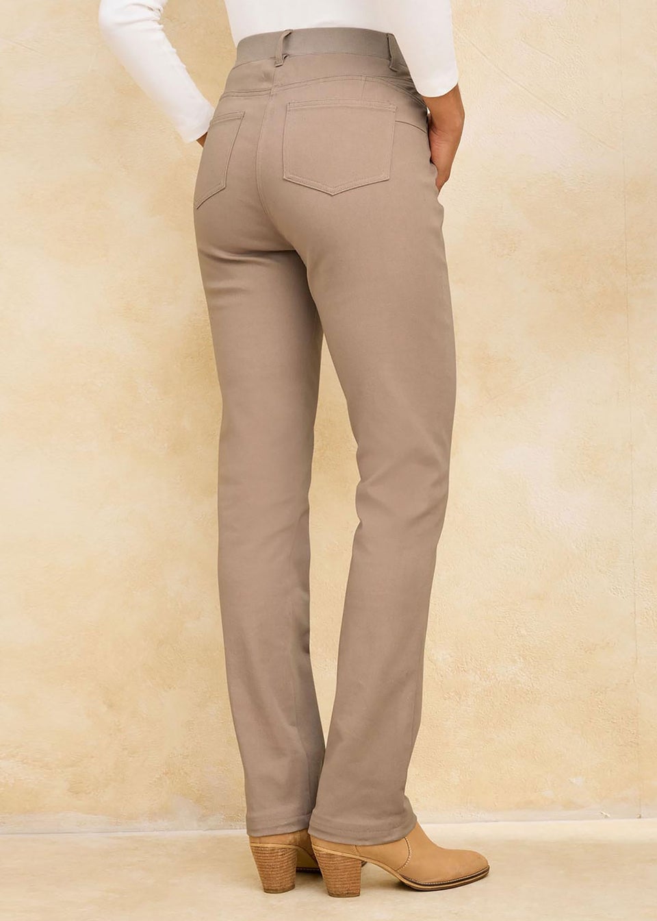 Cotton Traders Pecan Magic Comfort Straight Leg Twill Jeans