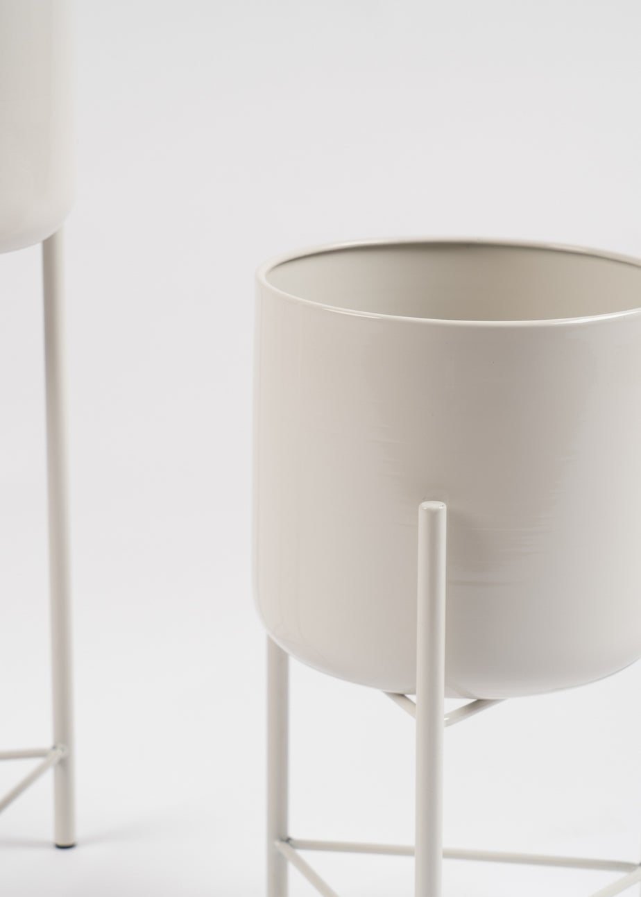 Scottish Everlastings Set of 2 Light Beige Planters