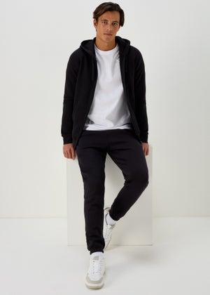 Black cuffed joggers sales