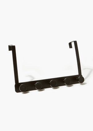 Black Metal Over Door Hooks 33cm x 20cm x 9cm Matalan