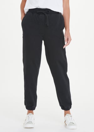 Black denim joggers womens discount