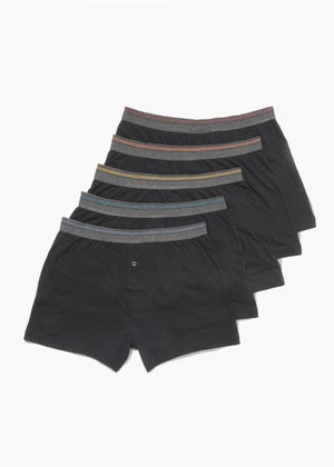 5 Pack Colour Trim Loose Fit Boxers Matalan