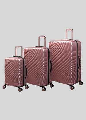 IT Luggage Rose Gold Wave Suitcase Matalan